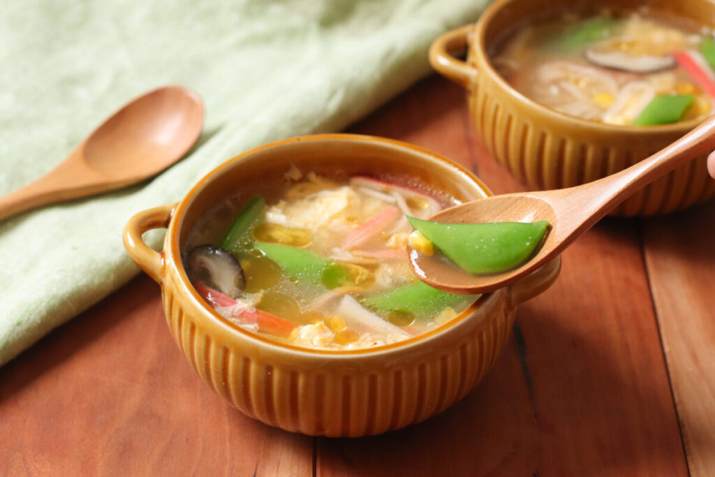 スナップえんどうの中華スープ